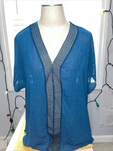 Women's Swimsuit Cover Up Shirt V-Neck Pullover Size XL Green, Beach or Pool - Picture 1 of 9