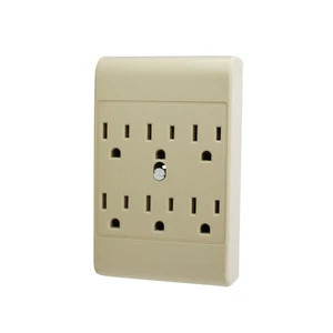 LEVITON 49686 ADATTATORE PRESA PRESA PRESA 6 PRESE, 15A, 125V, AVORIO - Foto 1 di 2