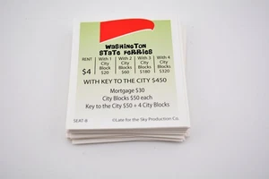 Seattle-opoly game replacement part pieces - property deeds - Picture 1 of 2