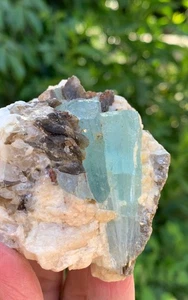 Twins Aquamarine Crystal with combine Matrix - Picture 1 of 6