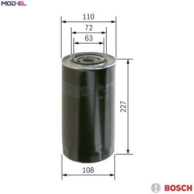 OIL FILTER 0 451 301 156 FOR NEW HOLLAND FIAT IVECO 8365.25.500 8.1L 6cyl 13.8L - Image 1 of 4