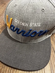 Golden State Warriors Mitchell & Ness Gray Script Snapback Hat NBA Adjustable - Picture 1 of 10