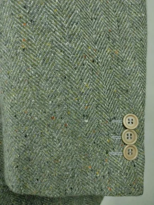 Chaqueta Abrigo Deportivo Flying Cross Para Hombres 42R Cachemira Pura Donegal Verde Lana Tweed Foto 1 de 4