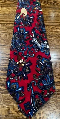 Corbata Looney Tunes Mania 100 % seda de colección años 90 Elmer Fudd Bugs Bunny 57" Foto 1 de 4