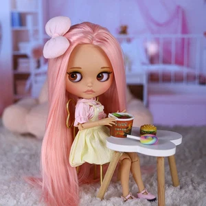 ICY DBS Blyth Doll BJD Joint Body Skin Matte Face Bow Doll 1/6 30cm Girl  - Foto 1 di 18