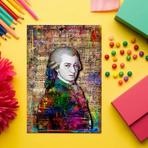 Wolfgang Amadeus Mozart 8x12in Poster, Mozart Tribute Pop Art Free Shipping US - Picture 1 of 9
