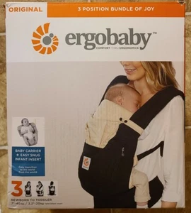Ergobaby Baby Carrier + Easy Snug Infant Insert - black/camel (Newborn/Toddler) - Picture 1 of 12