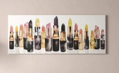 IKEA BJÖRKSTA Picture , Multicolour, 140x56 cm, 55x22", Lipstick Collection - Image 1 of 4
