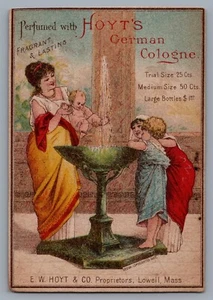 1800s Victorian Trade Card Hoyt's German Cologne Lowell, Massachusetts Baby Kids - Picture 1 of 2