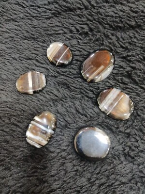 Wholesale 362ct Natural Eye Agate Sulemani Hakik Aquiq Aqeeq loose 6 Gem Stone - Image 1 of 4