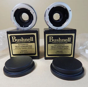 2 VINTAGE BUSHNELL TELE-CONVERTERS 2&3X #23-0117 & 23-0121 FOR MINOLTA W/ BOXES - Picture 1 of 12