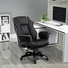 Piped PU Leather Office Chair High-Back Computer Office Gaming Chair Black
