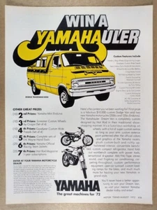 Yamaha Yamahauler Dodge B200 1972 furgoneta personalizada concurso anuncio impreso vintage - Imagen 1 de 1