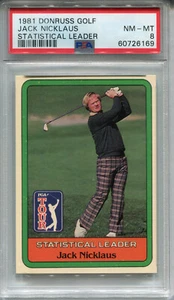 1981 Donruss Golf Jack Nicklaus PSA 8 NM-MT Statistical Leader - Picture 1 of 2