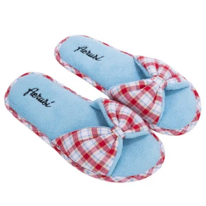 Zapatillas Aerusi Mujeres Niñas Rojo A Cuadros Deslizables Punta Abierta Casa Interior Zapatos Talla 5.5 - Imagen 1 de 12