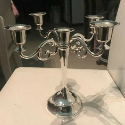 Metal Candle Holder Shelf 3/5arm Candlestick 27cm Tall Wedding Active Candelabra - Image 1 of 4