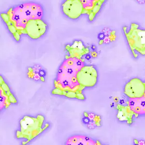 Turtles Purple Flannel Fabric - Picture 1 of 4
