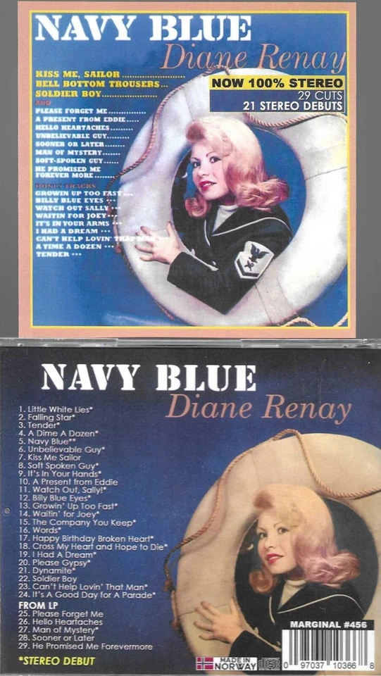 DIANE RENAY ТЕМНО-СИНИЙ/СТЕРЕО СИНГЛЫ КОЛЛЕКЦИИ-29 CUT-21 СТЕРЕО ДЕБЮТЫ IMP CD - Изображение 1 из 1