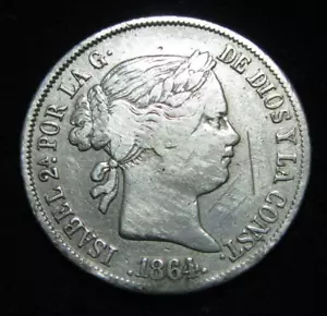 ZALDI2010 - ISABEL II . 4 REALES DE 1864 . MADRID . PLATA - Photo 1 sur 2
