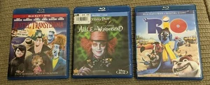 3 Blu-Ray + DVDs Alice in Wonderland, Rio, Hotel Transylvania - Picture 1 of 6
