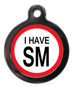 Etiqueta de identificación de mascotas Alerta médica TENGO SM 32mm o 24mm personalizado - Imagen 1 de 2