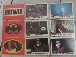 Slv of 9 ORIGINAL 1989 TOPPS BATMAN TRADING CARDS The Bat Signal The Joker etc
