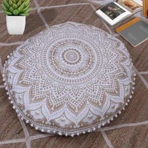 Indian Large Ombre Floor Pillow Round Tapestry Cushion Cover 32" Ottoman Pouf - Picture 1 of 6