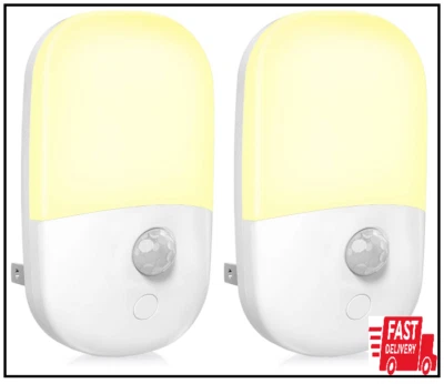 MAZ-TEK Plug in Motion Sensor Dimmable Night Light, Soft Warm White LED,2 Pack - Image 1 of 2