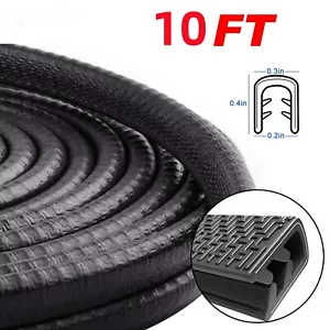 10Ft Car Door Edge Guard Trim Strip Moulding Lock Seal Protector Rubber Black - Foto 1 di 5