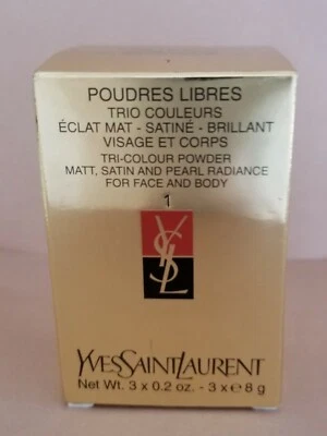 YSL Tri-Color Matt, Satin and Pearl Radiance Powder-Face-Body-Shade 1-Very Rare - Image 1 of 4