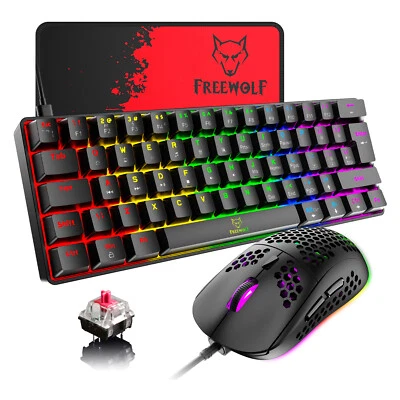 60% Mechanical Wired Gaming Keyboard and Mouse RGB Backlit for PC PS4 Xbox one - Image 1 of 4