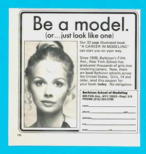 1975 Barbizon School of Modeling PRINT AD fashion model runway style New York - Picture 1 of 3