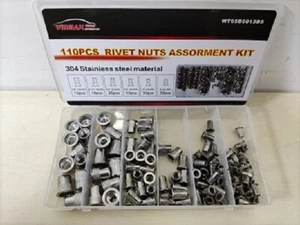 110PC Rivet Nuts Nutserts Assortment Tool Set Kit 8-32 10-32 UNC 1/4" 5/16" 3/8" - Picture 1 of 8