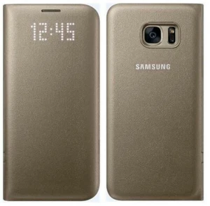 ORIGINAL SAMSUNG - LED VIEW COVER HÜLLE EF-NG935 GOLD FÜR SAMSUNG GALAXY S7 EDGE - Bild 1 von 1