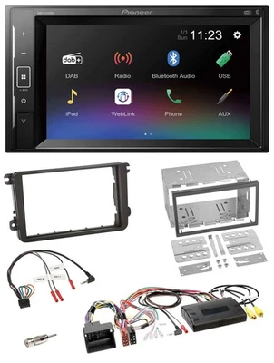 Pioneer DAB Lenkrad 2DIN Bluetooth USB Autoradio für VW T5 Golf Tiguan Touran 20 - Bild 1 von 4