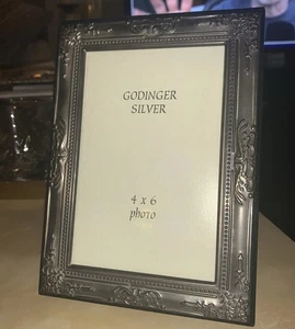 Vtg Godinger Silver Picture Frame 4 X 6 photo Easel Velvet Back Tarnish Nice! - Picture 1 of 15