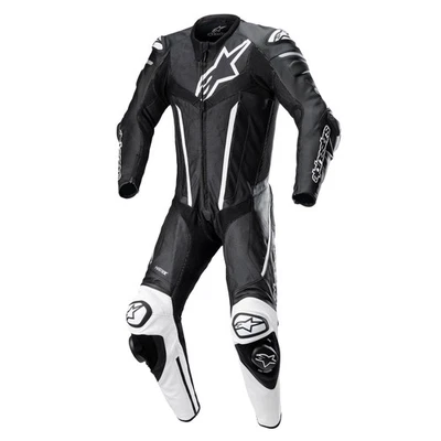 Alpinestars Fusion Mens Motorcycle 1-Pc Leather Suit Black/White Foto 1 de 2