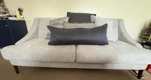 Two Seater And Oversized One Seater Matching Sofas Silver Grey - Picture 1 of 6
