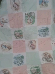 68"x80" Child's Nursery Rhyme Character Comforter Pink Green White Pastels - Picture 1 of 3