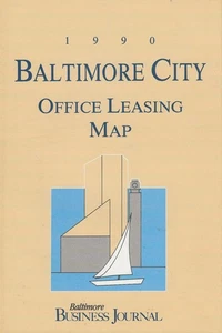 Vintage Baltimore Business Journal 1990 Stadt Büro Leasing Karte ausklappbar Rarität selten - Bild 1 von 2