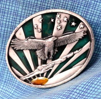 Vestido Sunrise Soaring Eagle Hebilla Cinturón Vintage 1984 Bergamota .TAZ122 Foto 1 de 4