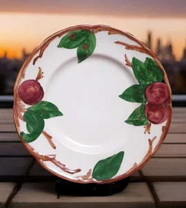 Vintage Franziskaner Steingut Salatteller - handbemalte Äpfel 8" D selten - Bild 1 von 4