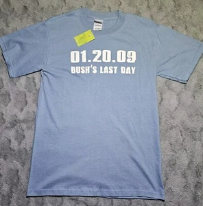 T-Shirt George Bushs Last Day lustiger politischer Humor SM blau prährunkischer Demokrat - Bild 1 von 7