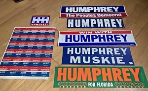7-1968 - PEGATINAS PARACHOQUES HUMPHREY / HUMPHREY & MUSKIE Presidente Vicepresidente - Imagen 1 de 8