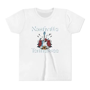 Nashville Guitar Youth Tee – Country Music T-Shirt, Retro Guitar Shirt, Music Lo - Picture 1 of 21