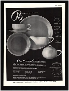 1949 Modern Classic dinnerware Original Print Ad  MCM Mid Century Bloomingdale's - Picture 1 of 1