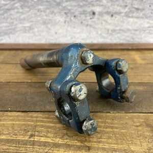 Double Clamp BMX Stem Neck Blue Fits Old School BMX 21.1 Quill 70s 80s Steel - Picture 1 of 18