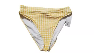 Gelb karierte Badehose gebändert hohes Bein Bikinihose Bademode XL Neu mit Etikett Freshwate - Bild 1 von 8