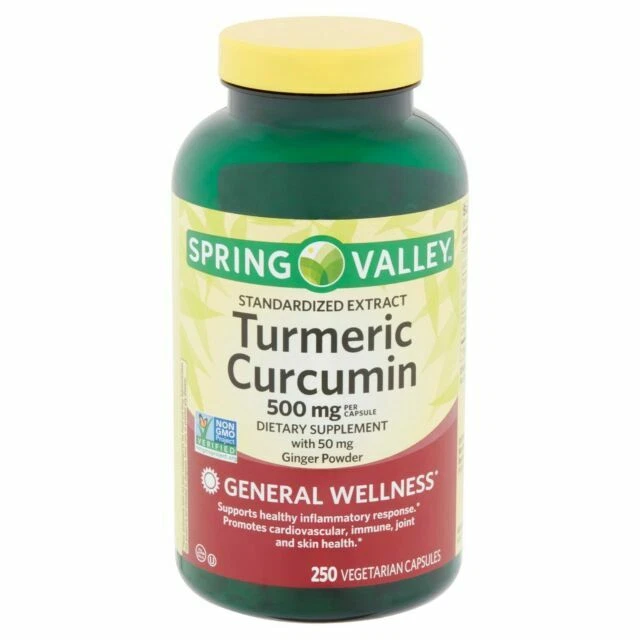Spring Valley Turmeric Curcumin 500mg - 250 Vegetarian Capsules