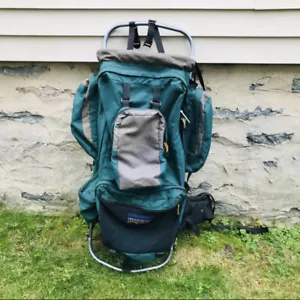 JanSport Rainier External Frame Vintage Backpack Hiking Lightweight Green - Picture 1 of 4